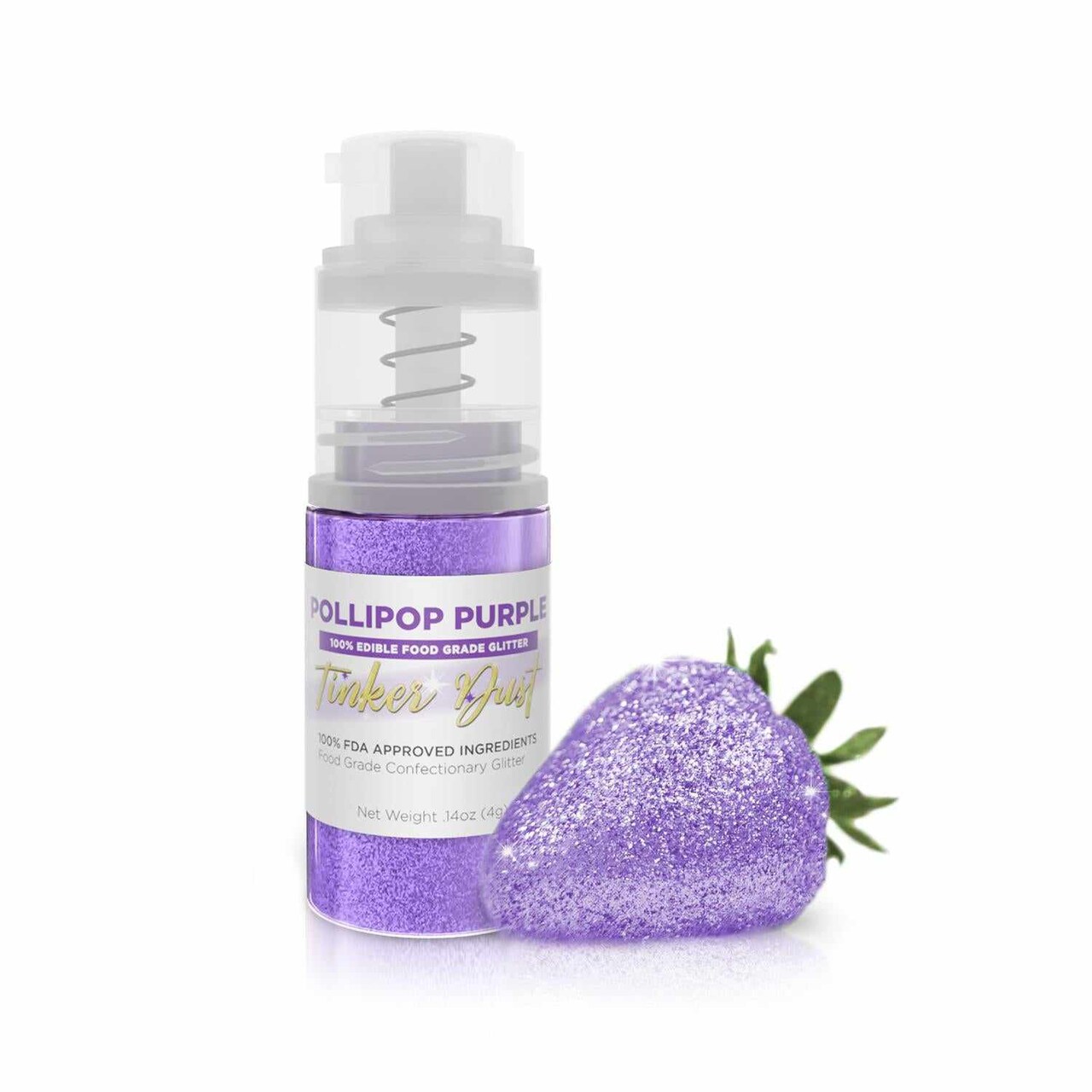 Bakell - Pollipop Purple Tinker Dust Edible Glitter (4g, 1x Spray Pump) for Food, Desserts, and Beverages!